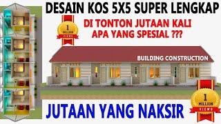 DESAIN KOS KOSAN 5 x 5 M  Kamar Mandi Dalam Dapur Ruang Tamu Ruang Cuci dan Jemuran