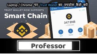 How to use trust wallet on Laptop PC or Chrome Hindi  Professor