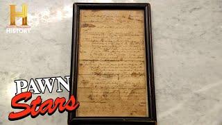 Pawn Stars SUPER DAMAGED George Washington Letter is a Hard Sell Season 21