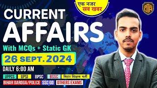 26 September Current Affairs  Daily Current Affairs 2024  Current Affairs Today by Shankar Sir