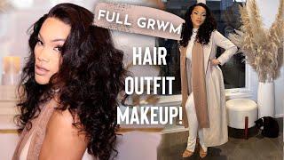 FULL GRWM WINTER NIGHT OUT  HAIR + MAKEUP + OUTFIT + FRAGRANCE  ALLYIAHSFACE