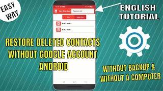 How To Restore Deleted Contacts Without Google Account Android  Without Backup & Without Computer