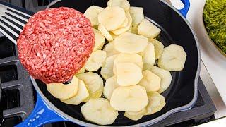 Potatoes and Ground beef Its so delicious that you want to cook it over and over again