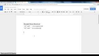 Subscripts and Superscripts in Google Docs