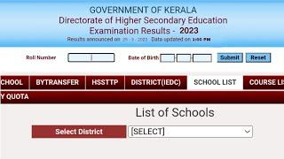 SCHOOL WISE RESULT PLUS TWO 2024 HOW TO GET SCHOOL CODE KERALA HIGHER SECONDARY EXAMINATION RESULTS