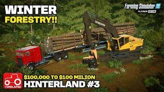 MAKING MONEY FROM FORESTRY WORK Hinterland $100000 To $100 Million FS22 Timelapse # 3