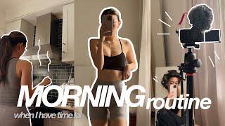  MORNING ROUTINE  early mornings off content creating at home workout IWD chatty vlog