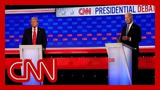 Biden and Trump begin debate without a handshake