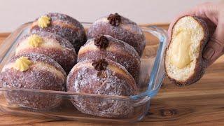 Bombolone o donuts italiano Massa super macia recheio cremoso divino melhor que sonho de padaria