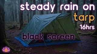 Black Screen Steady Rain on Tarp No Thunder  Rain Ambience  Rain Sounds for Sleeping