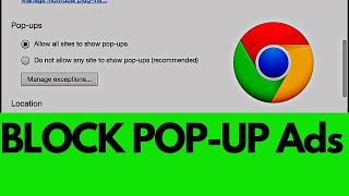 How to block the pop up ads in chrome