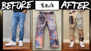 DIY  Custom ENDS REPAIR Bandana Distressed Denim  JULIUS