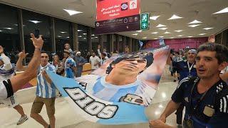 Argentina fans celebrate victory over Australia in Qatar