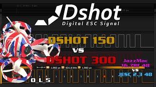 DSHOT150 vs 300 How does DSHOT affect your flight time on the UK65 @48khz PWM?