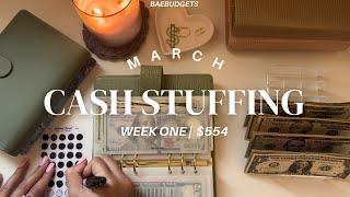 cash stuffing  $554  march 2024  week one