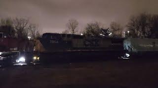 CSX 7864 trails on CP 346 on Canadian Pacifics Watertown Subdivision11923