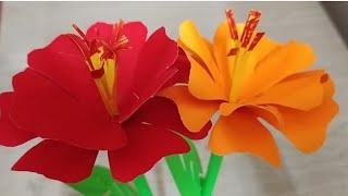 How to make beautiful flowers with craft papereasy to make paper flowerDIY flowerhome decorcraft