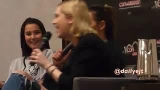 Eliza Taylor talks bed scene with Alycia So funny