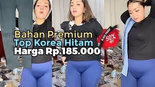 Bisnis Online Jualan Baju Top Korea Hitam Harga Rp.185.000 Bahan Tebal dan Lembut