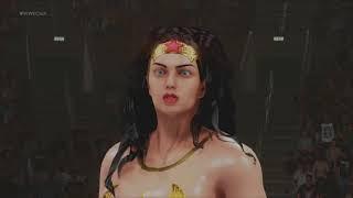 REQUEST HOT SUPERHEROINE WONDER WOMAN VS  FIGHTER BW   iron man match