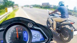 Pulsar NS 200 VS Gixxer SF 250 - Drag Race  Highway battle