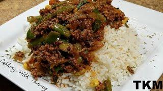 Ground Beef And Veggies Over Rice