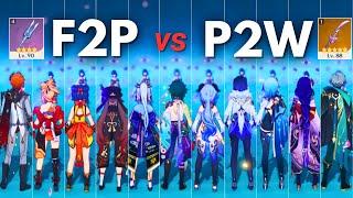 12 F2P vs P2W DPS Dmg Comparison  is My Wallet WORTH??   Genshin Impact 