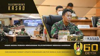 Teleconference Kasad Bersama Kakesdam dan Kazidam Terkait Update Pengadaan Lab PCR Mobile⁣