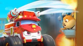 Fire Rescue Mission  Mosnter Fire Truck Monster Trucks  Car Cartoon & Songs  Wheely World