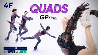 QUAD jumps at Grand Prix Final 2023 - Valieva the biggest jumps   Petrosian is the champion