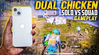 Double Chicken SOLO VS SQUAD Gameplay - iPhone 13 BGMIPUBG Mobile Gameplay #iphone13