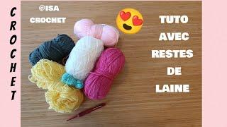 Tuto avec des restes de laine au crochet pour toute la famille  @isacrochet