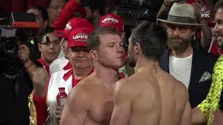 Canelo Alvares and John Ryder weigh-in ceremony