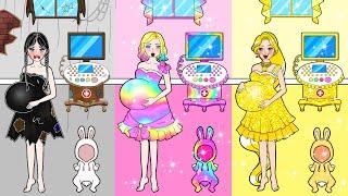 DIY Paper Doll  Poor Vs Rich Vs Giga Rich Barbie Pregnant in the Hospital  Dolls Beauty