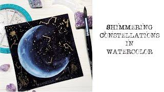 Shimmering Constellations in Watercolor