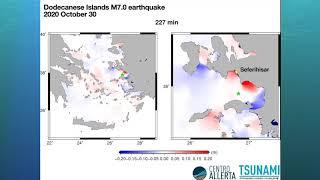 Simulazione dello tsunami nel Mar Egeo generato dal terremoto  Mw 7.0 del 30 ottobre 2020