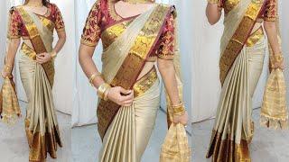 COTTON SILK SAREE DRAPING TUTORIALSAREE PLEATS MAKING TRICKSSTEP BY STEPHINDI