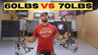 60 lb vs 70 lb Draw Weight Hoyt RX8  Bow Hunting  THIS vs THAT