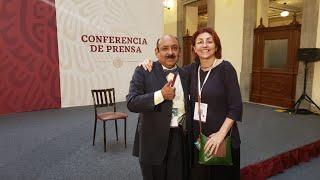 Entrevista con Fernanda Tapia antes de la conferencia mañanera