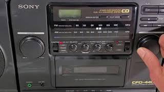Vintage Sony CFD-440 CD Cassette Player AMFM Radio Cassette Boombox Detachable