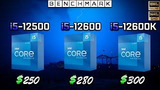 Intel i5 12500 vs i5 12600 vs i5 12600K  Benchmark  Test in 7 Games