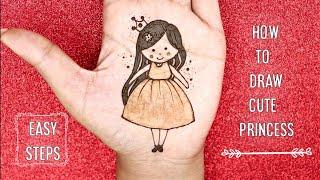 How to draw cute princess  mehndi design for kids  mehndi creations