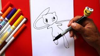 How to Draw Mew from Pokemon - Step by Step Drawing Lesson