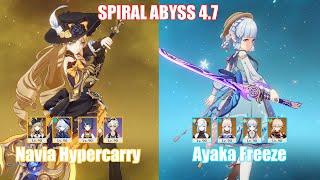 C0 Navia Hypercarry & C0 Ayaka Freeze  Spiral Abyss 4.7  Genshin Impact