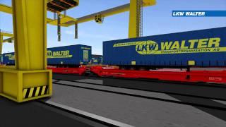 LKW WALTER Combined Transport RailRoad 3D Animation