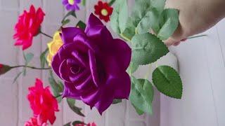 Amazing Ribbon Flower Work - Ribbon Flowers How to Make - Easy Flower Making