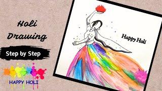 Holi Drawing - step by step  Drawing Tutorial  YouCanDraw