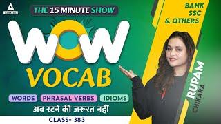 WOW VOCAB  English Vocabulary for SSC SBI Clerk IBPS & Other Banking Exams  Rupam Chikara #383