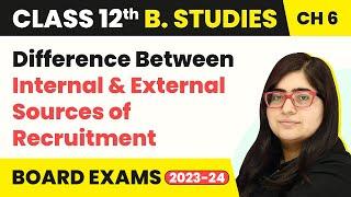 Difference Between Internal & External Sources of Recruitment  Class 12 Business Studies Chapter 6