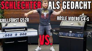 Enttäuscht Grillfürst G520 VS. Rösle Videro G4-S  Gasgrill Test & Vergleich